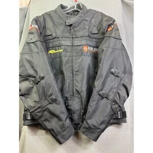 Borleni Motor Sports Racing Jacket Men XL Black Motorcycle Riding Padded Zip Up